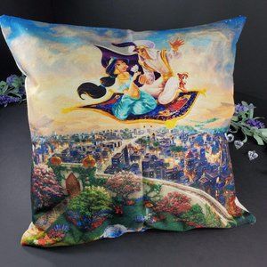 Aladdin and Jasmine Disney Inspired Thomas Kinkade Pillowcase
